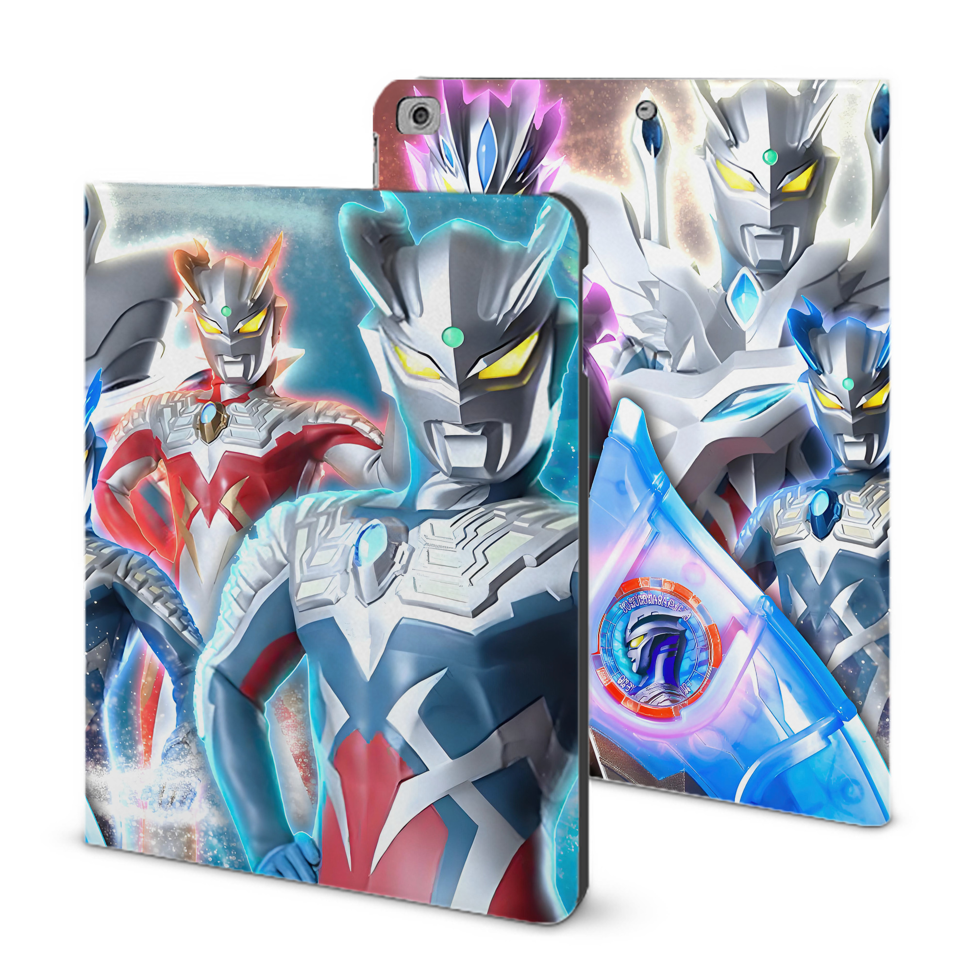（画像用） ウルトラマン Ultraman IPad ケース ブック型 PUレザー TPU 耐衝撃 軽量 薄型 ペン収納なし 全面保護 IPad 各モデル対応